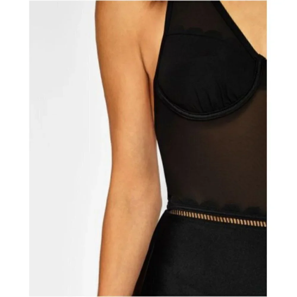💕TED BAKER💕 Kesia Scalloped Mesh Swimsuit 34 C/D